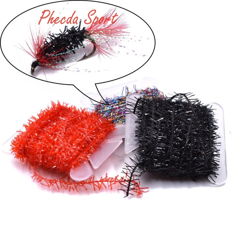 PHECDA PROFLY 15 Cards Multi Colors Tinsel Chenille Line Crystal Flash Line Fly Fishing Tying Material for Nymphal Bugs Scud (15 Cards-75M) - Image 3